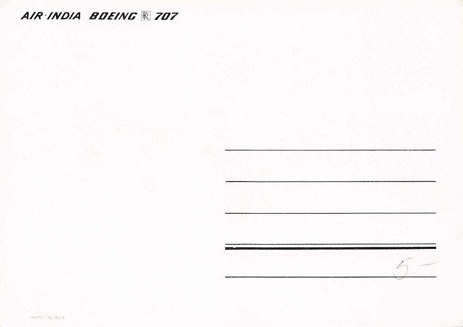 Cartoline postali: Air India Boeing 707 – Usato da Frauenfeld venduto da POML 1