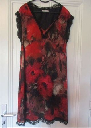 MARINA RINALDI : Robe en pure soie imprimé anémones 42-44