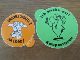 2 Vintage Umwelt Aufkleber Schweiz – Umweltschutz
