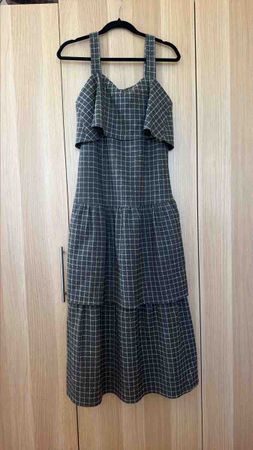 Dress Checkered Pattern Grey Small