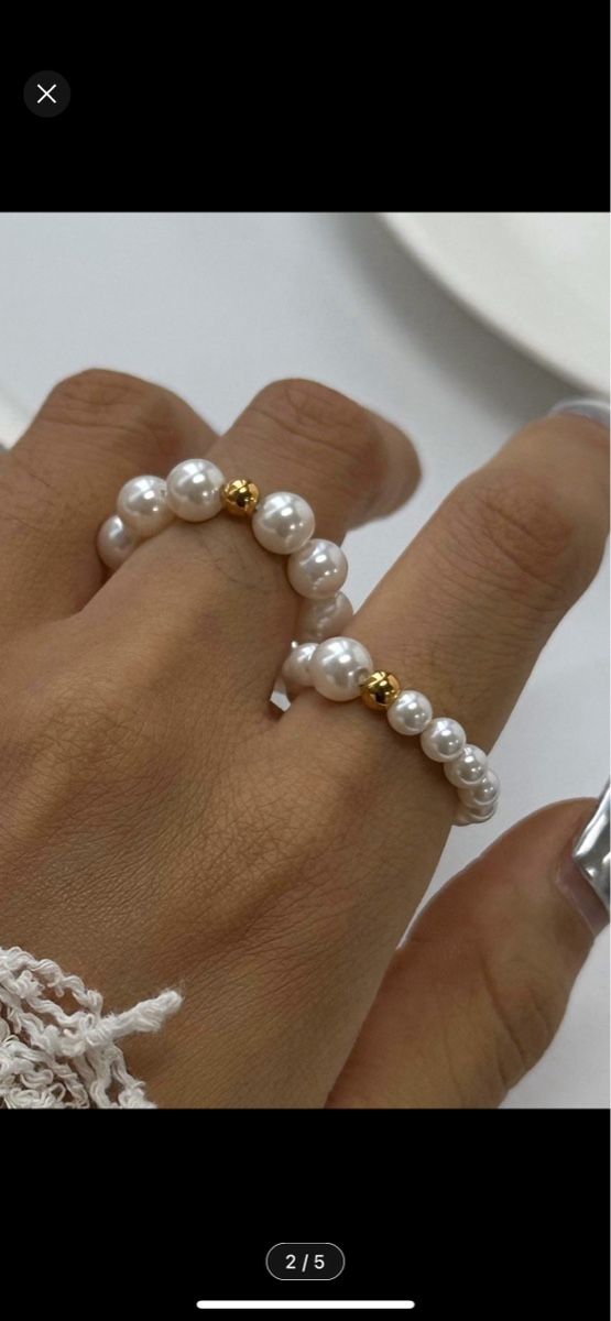 Anelli: Elegantes Perlenring-Set - Handgemacht & Einzigartig! ✨ – Nuovo e nell'imballaggio originale da Zürich venduto da dun_k7s7