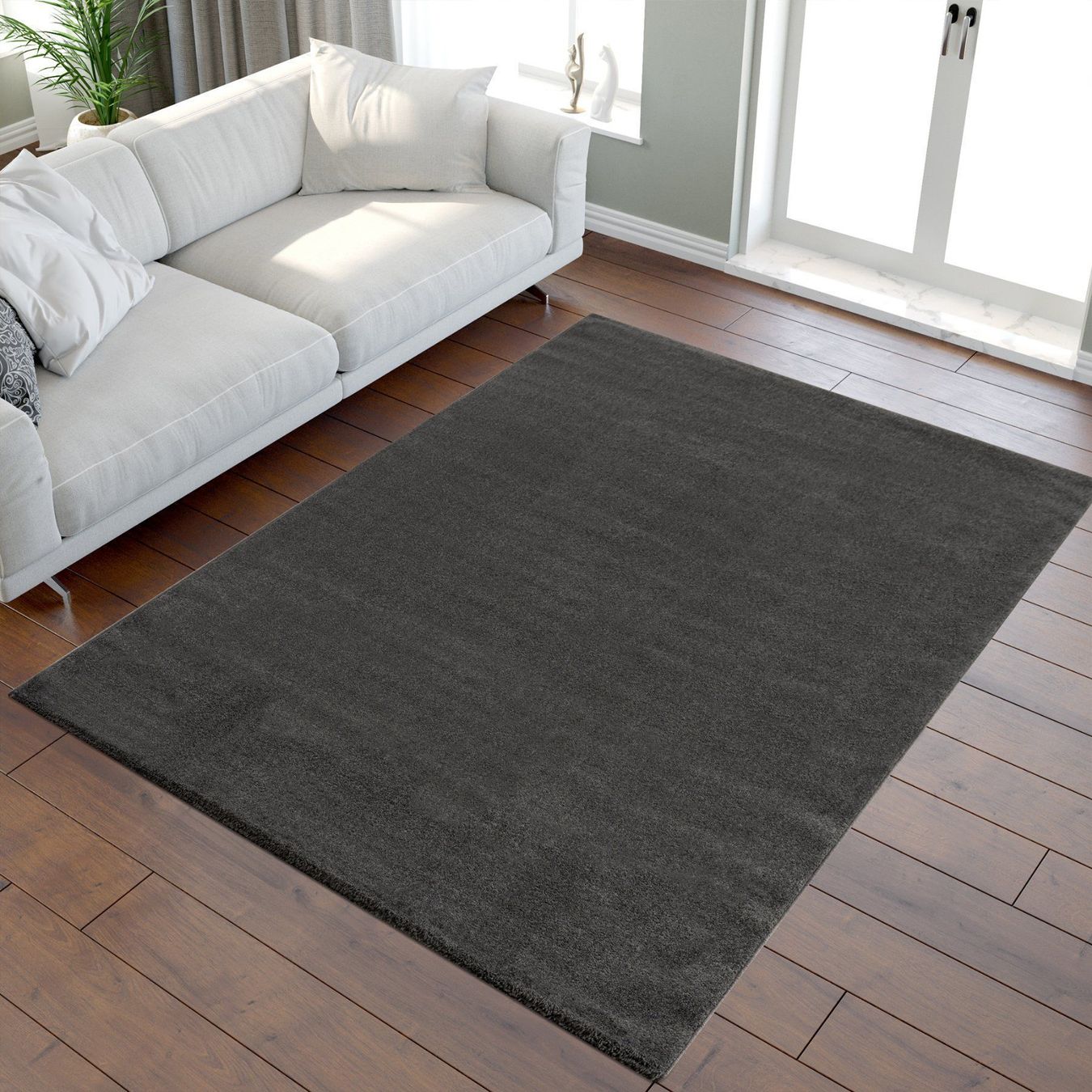 Teppiche: Teppich Uni 9501-Dark Grey, 160 x 230 cm – Neu und originalverpackt aus Reinach AG von carpethouse