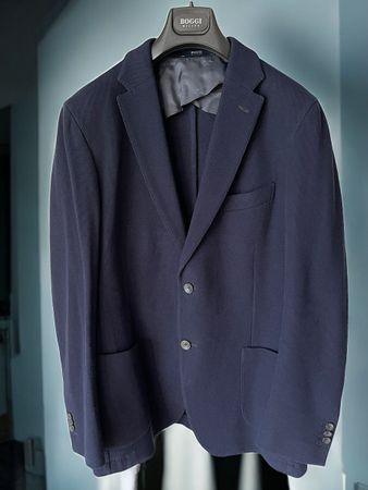 BOGGI MILANO Jersey Sakko Blau Gr. 52