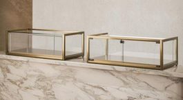Glasvitrine ESG Theke, LED, Bronze (B.95cmxT.45cmxH.32.5cm)