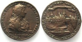 France  LOUIS XIV 1667 CANAL MIDI Bronze Guss 52mm