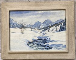 Original Aquarell - "Davos" von Hans Sägesser (1939)