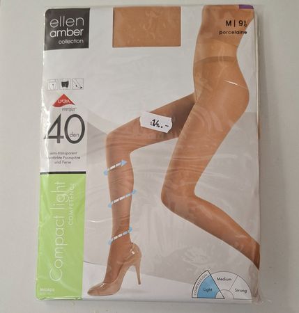 Ellen Amber Compact Light Strumpfhose 40den Gr.M Porcelaine