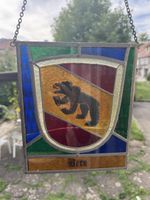 Antikes Glasbild Wappen Bern