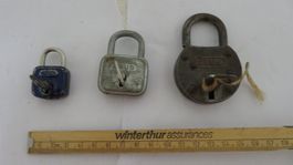 Vorhängeschlösser antik 2 x ABUS 1 x BURG