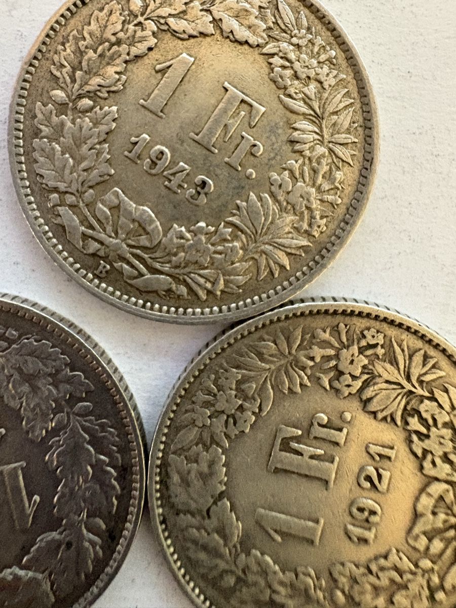 Alle Münzen: 1chf 1921/1943/1946 – Gebraucht aus Murten von Tzaugg 2