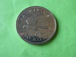 Mauritius 1975, 50 Rupees,  Sondermünze Silber .500 31.86