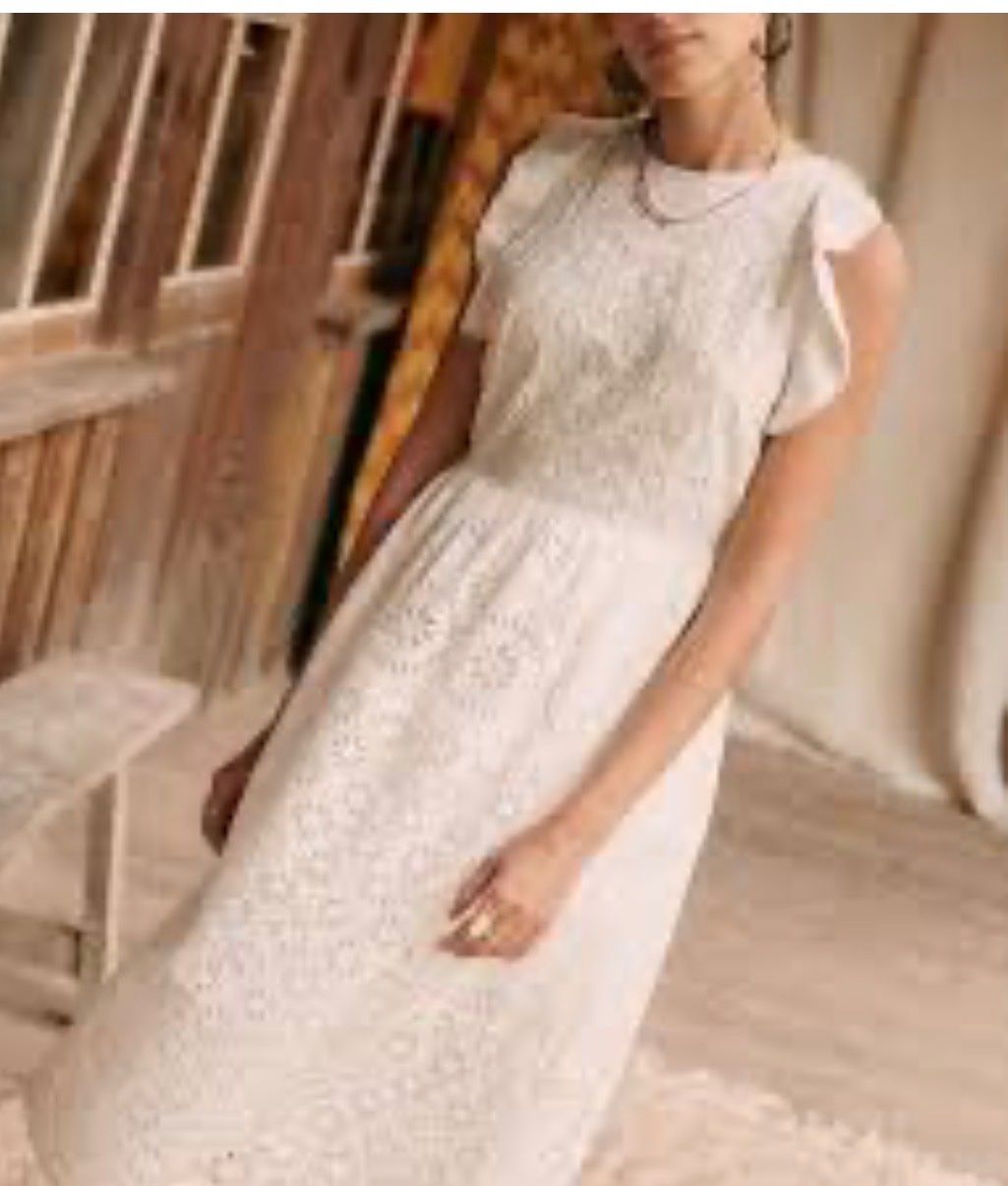Sezane Vestiti: Sézane Robe Marlène Ecru, Spitzenkleid Gr. 40, neu – Nuovo (secondo la descrizione) da Hedingen venduto da muse10 1