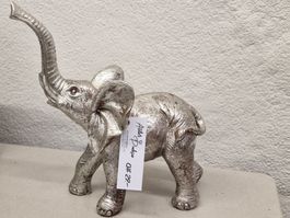 Deko Elefant Silber Optik