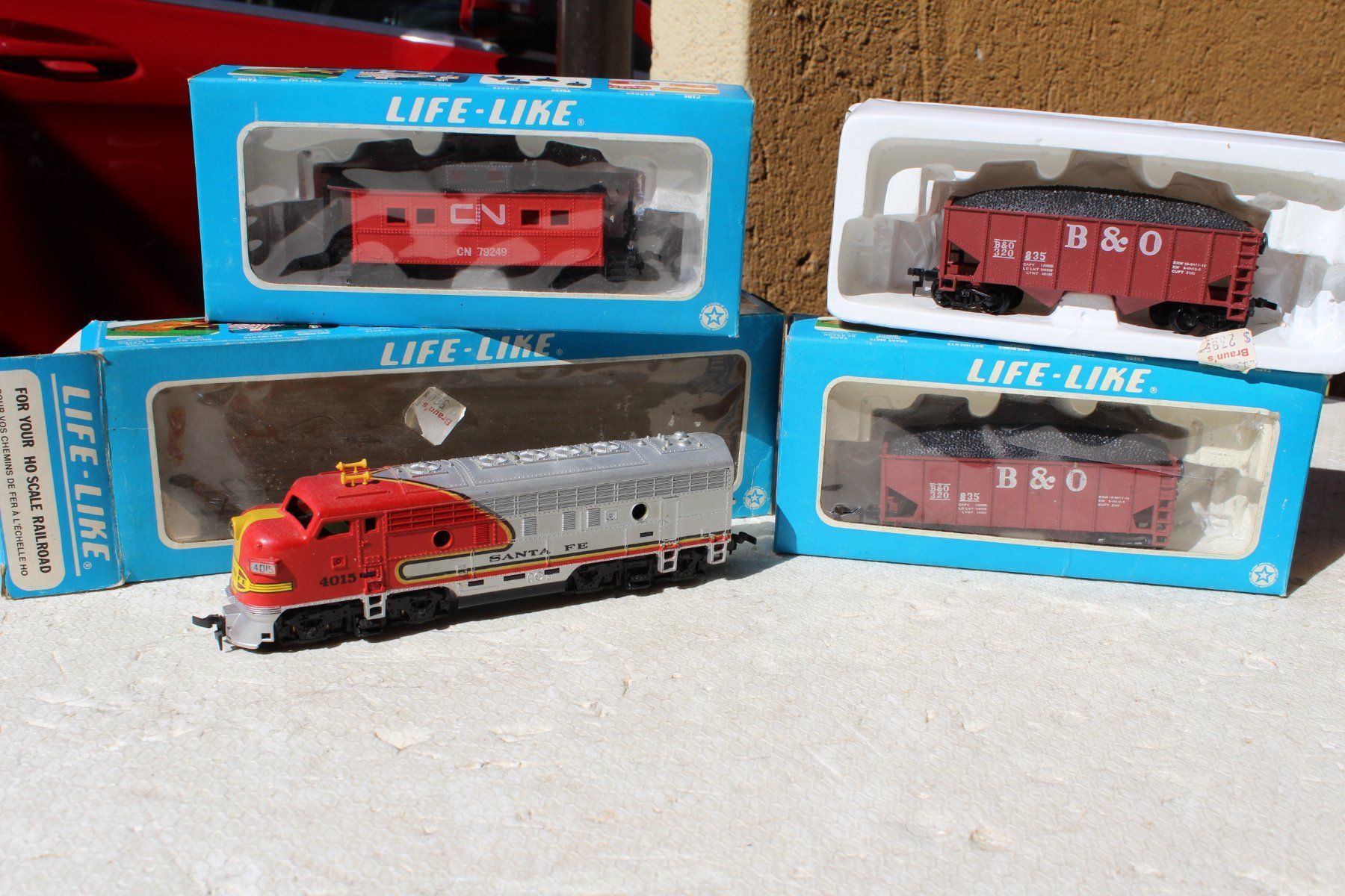 Modellini di ferrovie: HO- Lok + 6 Wagen USA – Nuovo e nell'imballaggio originale da Gebenstorf venduto da Gomsa0 1