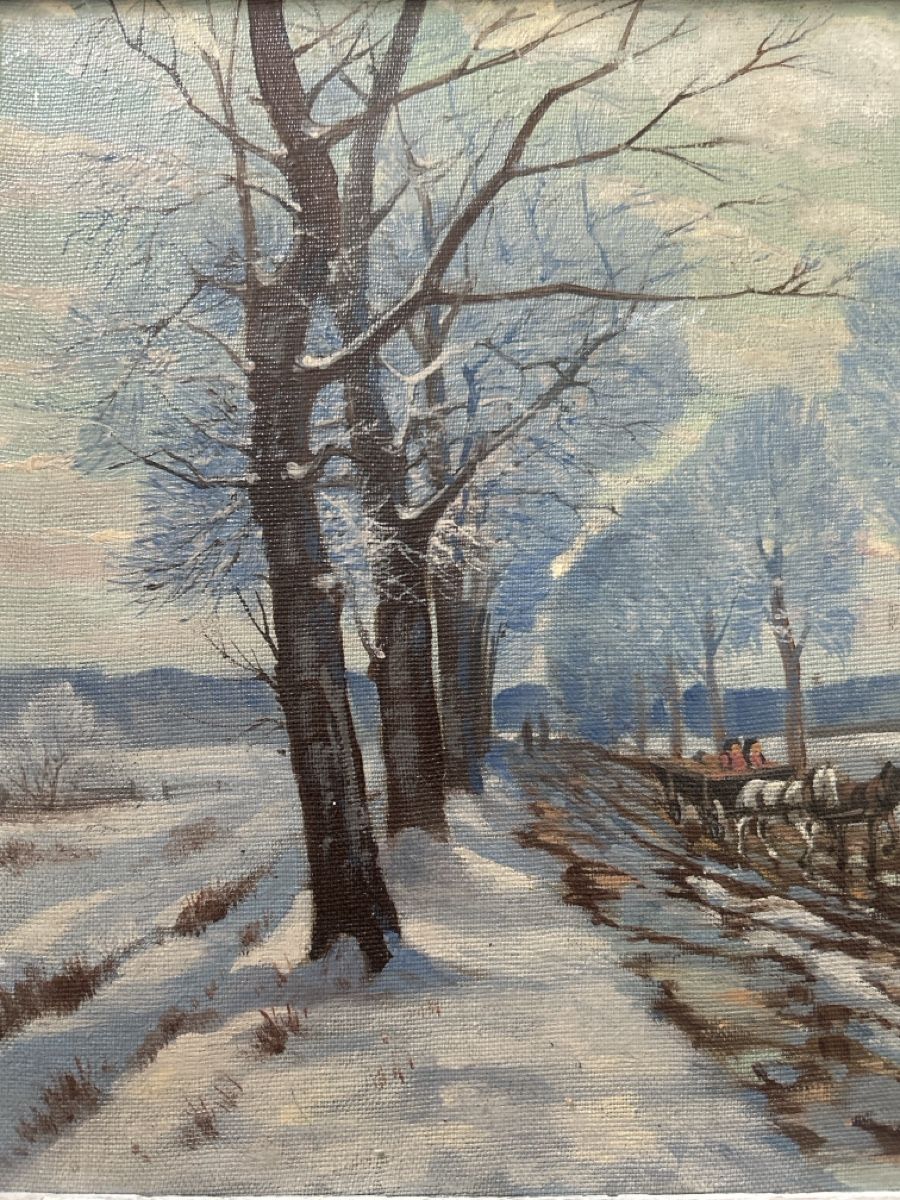 Tableaux: Original Ölgemälde Winterlandschaft gerahmt – D'occasion à schaffhausen par xja_8fwh 1