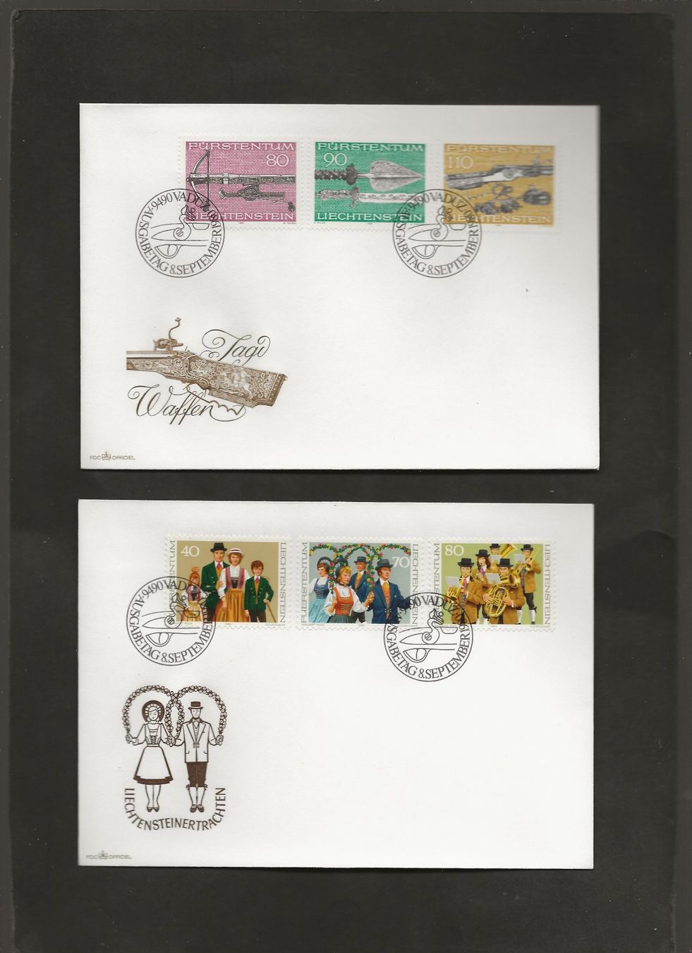 Tutti i francobolli: 16 FDC Liechtenstein 1980 bis 1982 – Usato da Au ZH venduto da xelagreb01 2