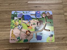 Kinderspielzeug / Holz Labyrinth mit Tieren