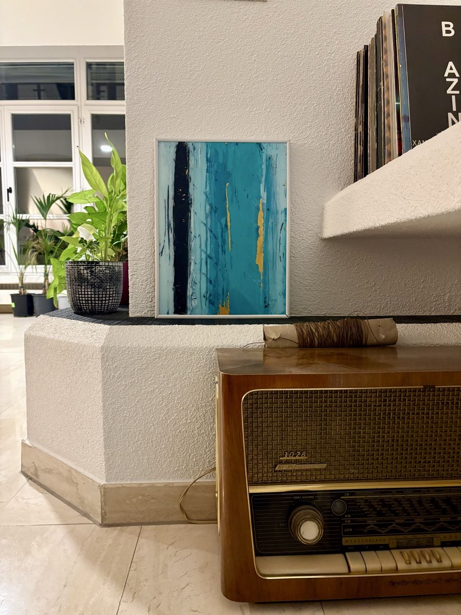 Dipinti: Abstract Painting in white frame – Nuovo (secondo la descrizione) da Zürich venduto da Asybb