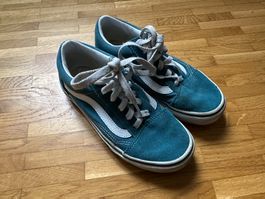 Vans Kids Old Skool Deep Teel Suede Size 33
