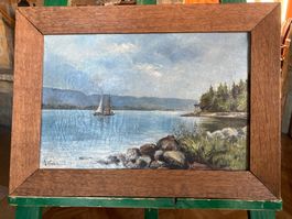 Tableau signé ( Verdan ?? ), Belle-Rive prés de Genève.