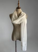 1.2.3 Paris Seidenschal Weiss 100% Seide Elegant Foulard