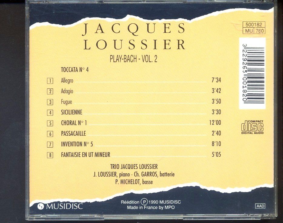 CDs: Play-Bach Vol2 - Jacques Loussier – Gebraucht aus Delémont von MaxPlan 1