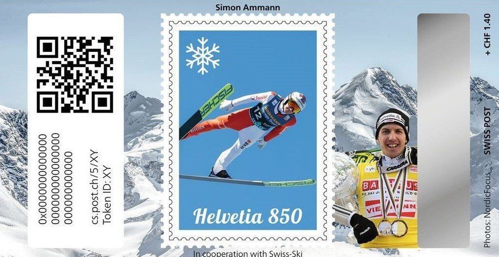 Tutti i francobolli: Swiss Crypto Stamp 5.0 - ID 1 – Simon Ammann – Nuovo (secondo la descrizione) da Wuerenlos venduto da Zoechi