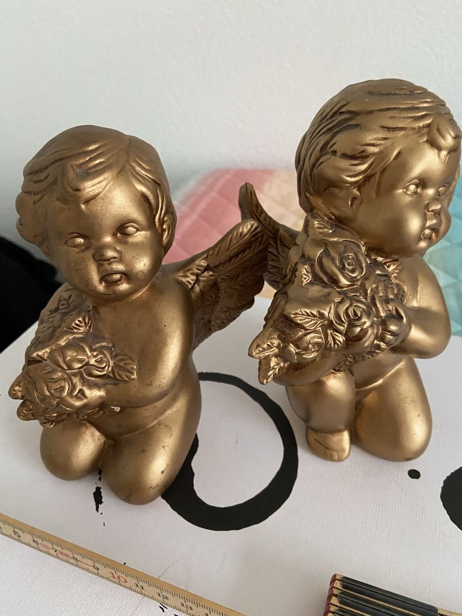 Figuren: 2 Goldene Engel, Deko Figuren, Putten – Gebraucht aus Nussbaumen AG von Gioka