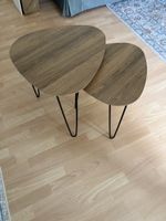 Tische 2er Set Holzoptik Nierenform Metallfüsse gut