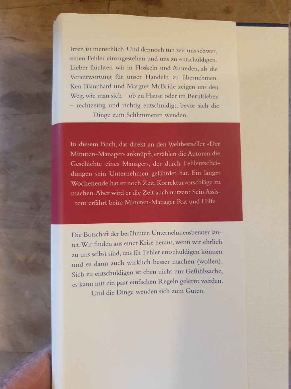 Libri: S.O.R.R.Y.! Ken Blanchard Margaret McBride Rowohlt – Usato da Zürich venduto da loosebone 1