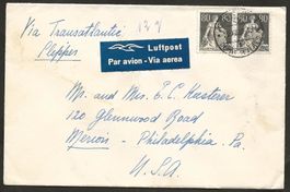 Flugpost Schweiz 1939 Genf Rom Lissabon New York Luftpost