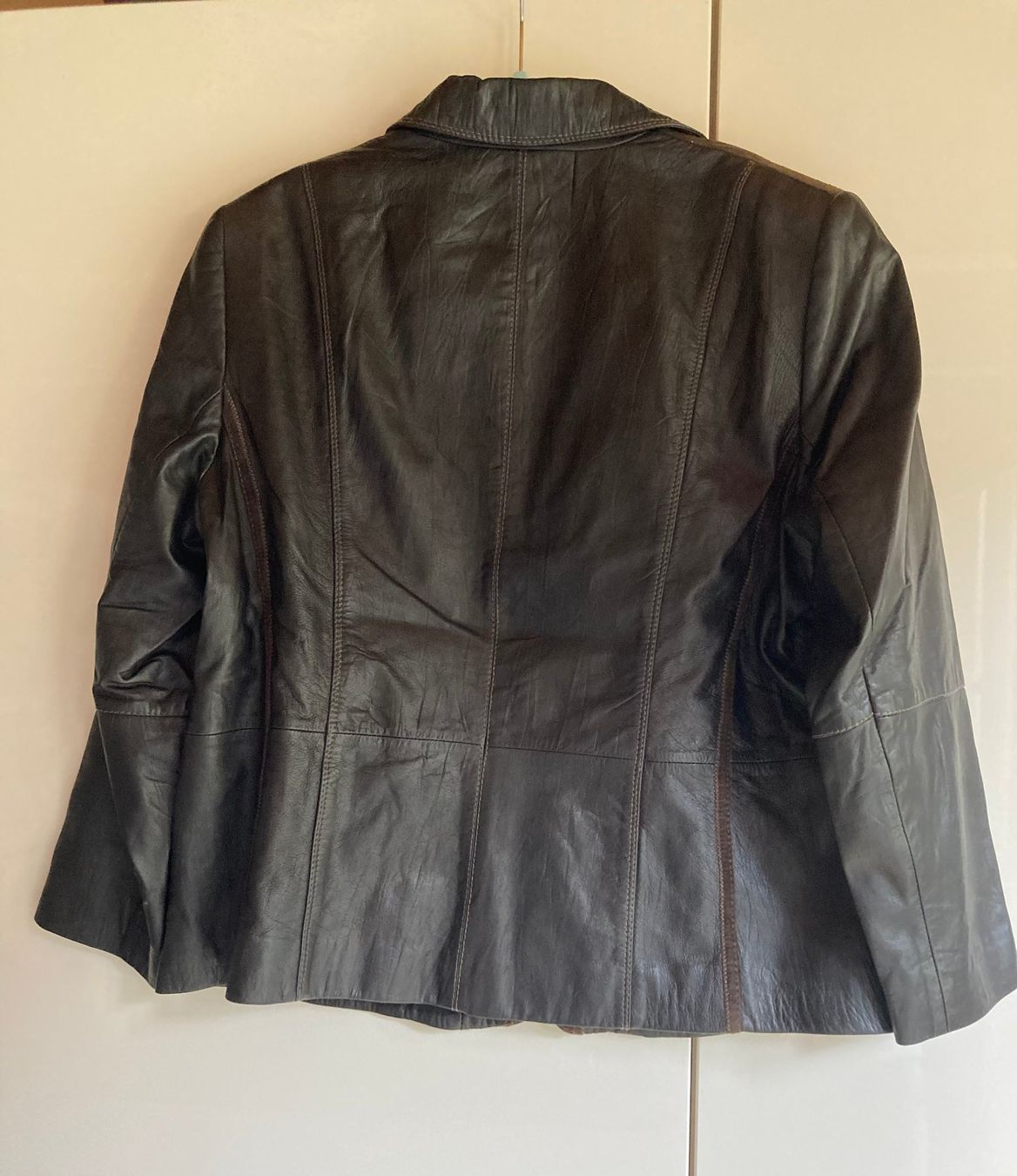 Gerry Weber Giacche: GERRY WEBER Lederjacke Grösse 46 dunkelbraun – Usato da Dörflingen venduto da rudis-55 3