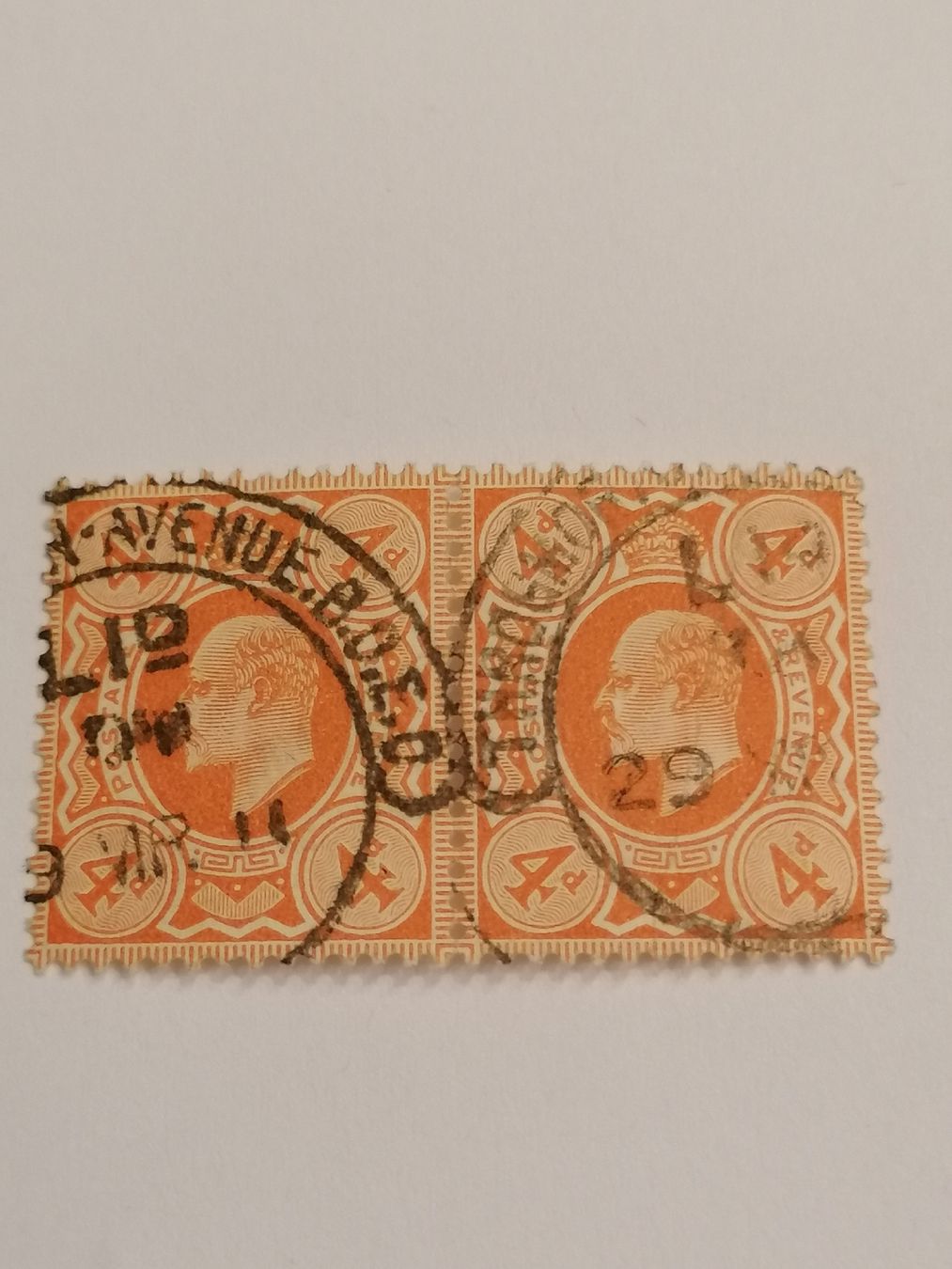 Tutti i francobolli: GB König Eduard 1909, Paar  – Usato da Happerswil venduto da tschergi