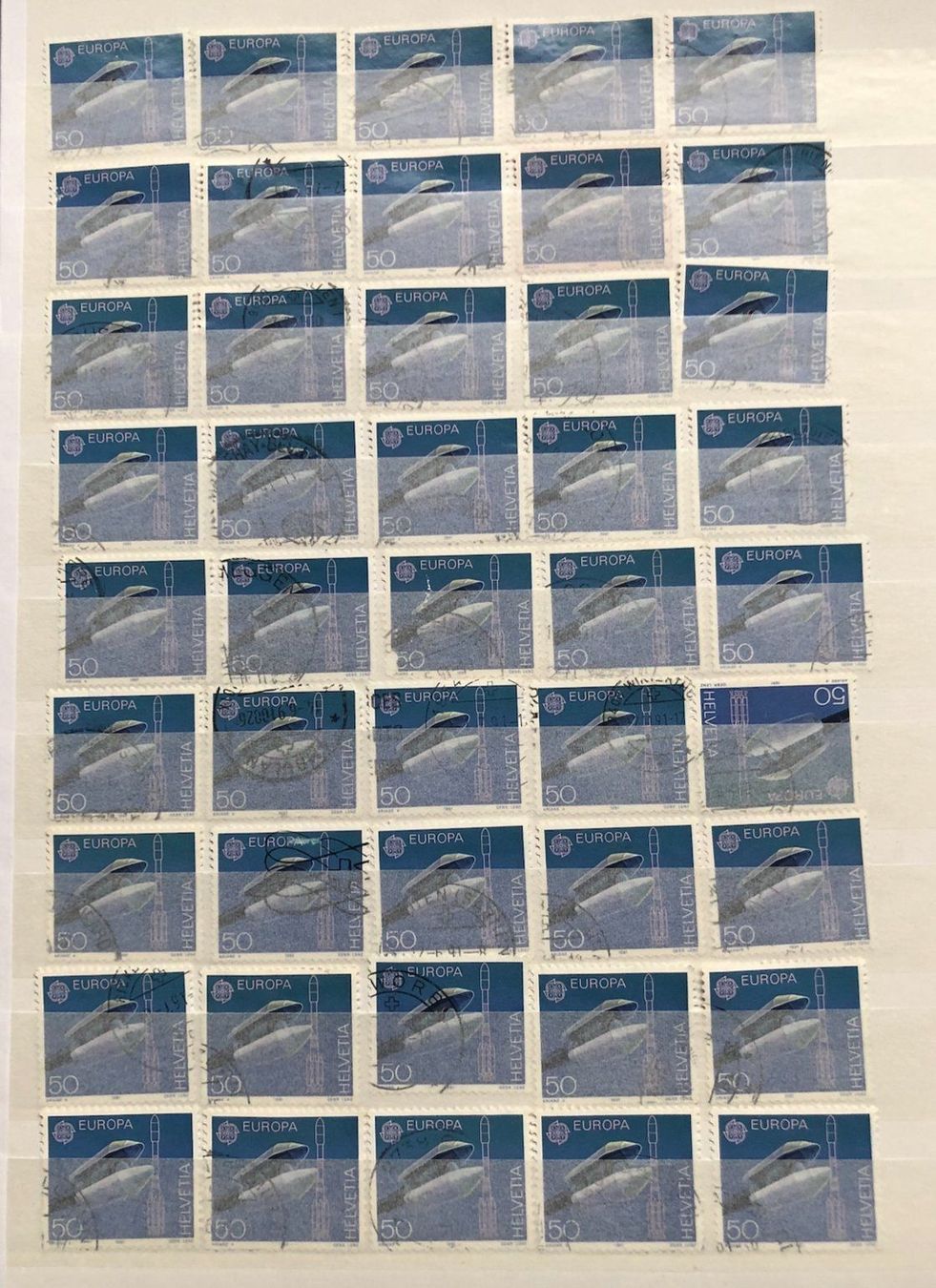 Alle Briefmarken: Nr.812 mit Stempel 45 Stück – Gebraucht aus Aarau von Billa007