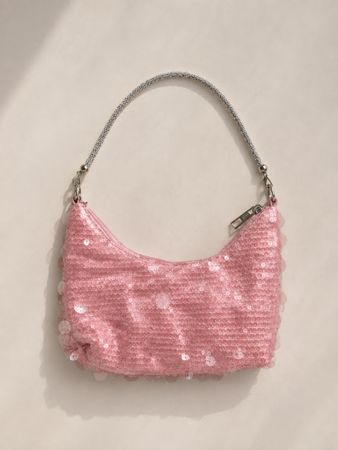 Pinke Glitzer Handtasche