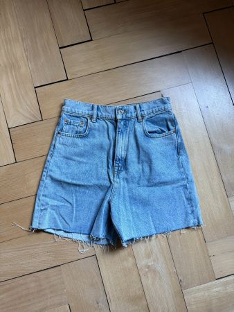 ZARA - High Waist Jeansshorts hellblau 36