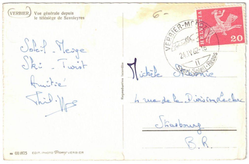 Cartoline postali: Verbier mit Sessellift Savolayres – Usato da Binningen venduto da Mountainrider 1