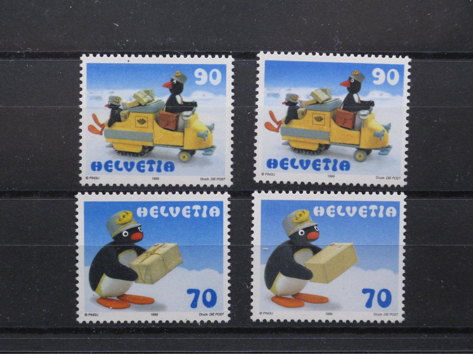 Tutti i francobolli: CH 1999 Pingu mit und ohne Schnur ** – Usato da Wil SG venduto da fva01