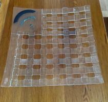 Glasplatte Dekoplatte Quadrat blau türkis Design Objekt