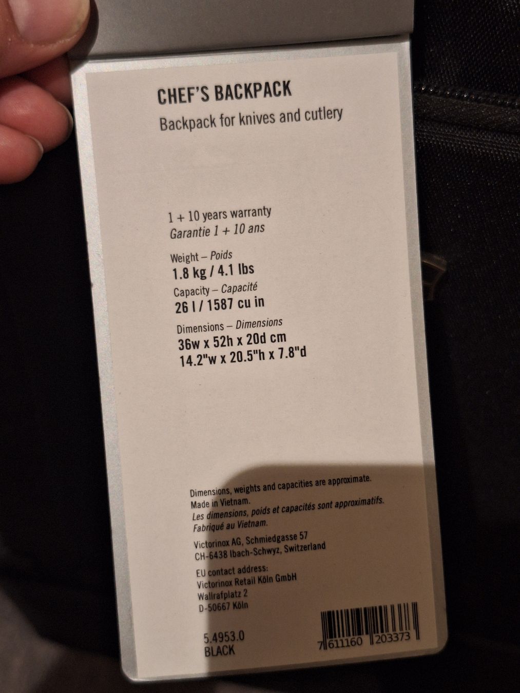 Victorinox Rucksäcke: Victorinox Chef Backpack NEU | Koch Messer Rucksack – Neu und originalverpackt aus Bürchen von car_7krs 4