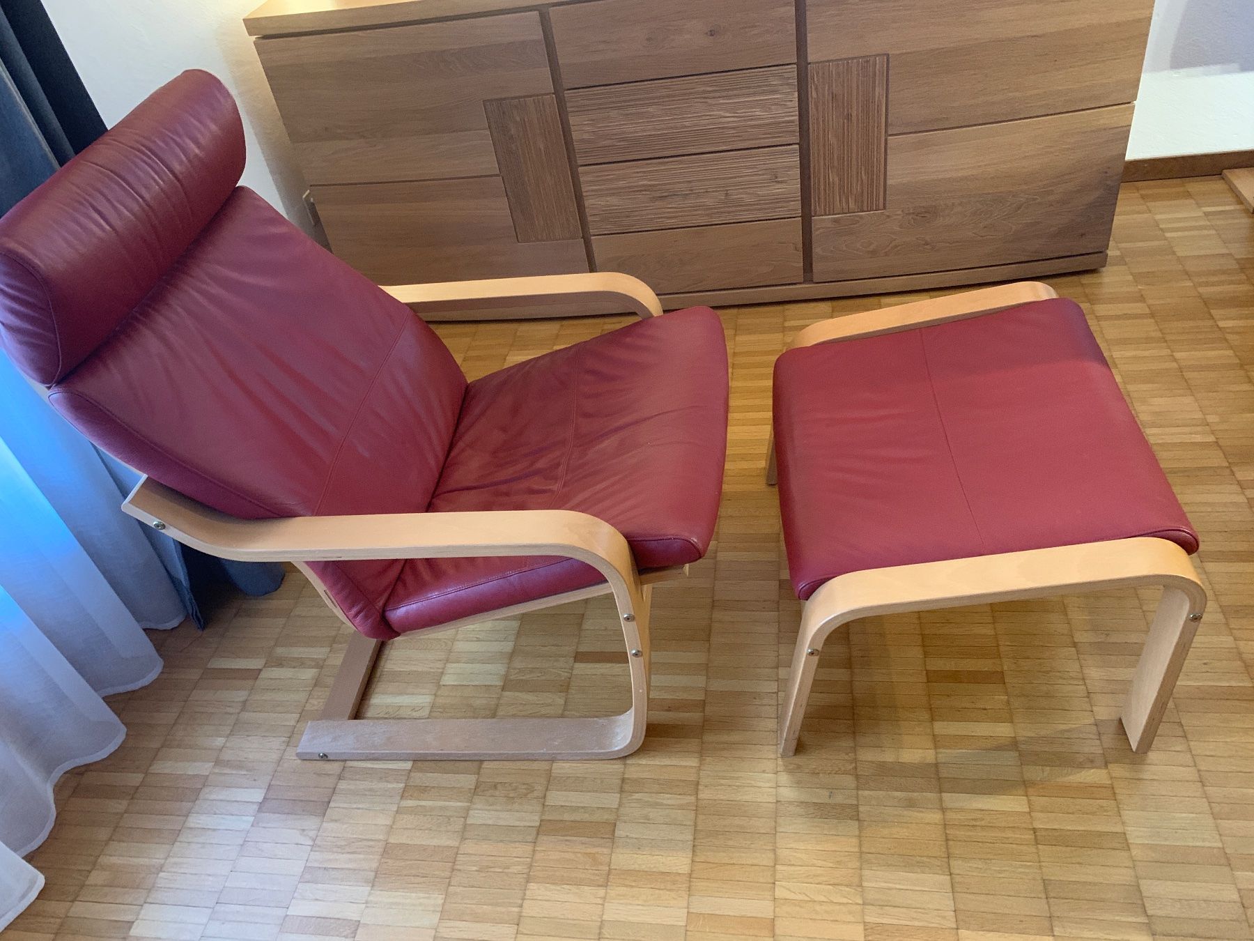 Stressless Poltrone: Holz/Leder TV Sessel mit Fussablage – Usato da Lengnau AG venduto da Tomi33