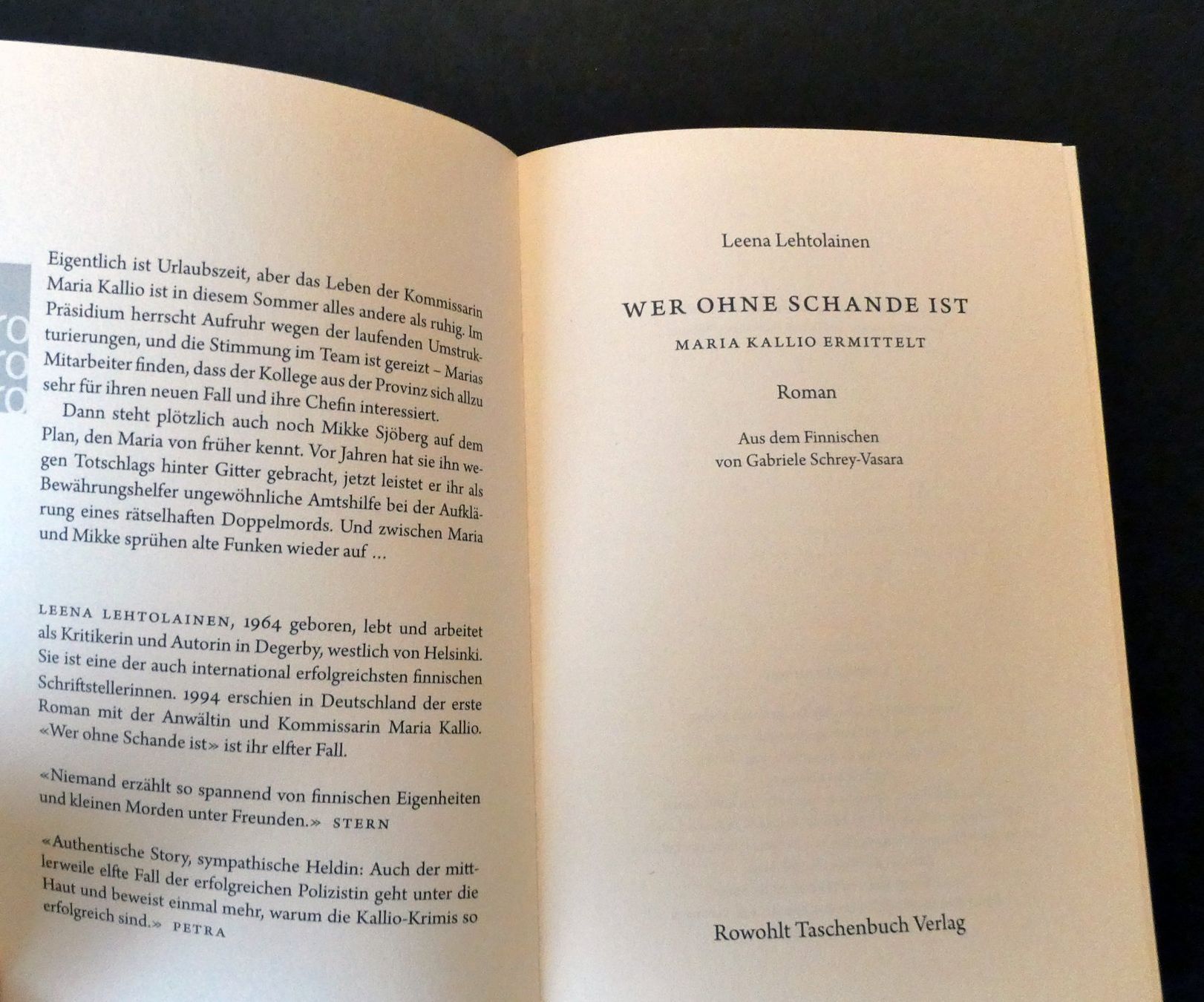 Libri: Leena Lehtolainen: Wer ohne Schande ist – Usato da Zollikofen venduto da Hci 4