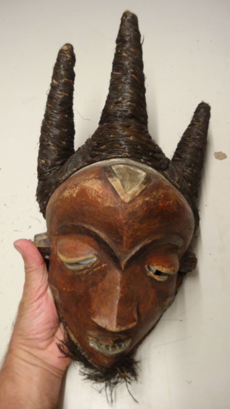 Sonstige Antiquitäten & Kunst: Masque traditionnel africain en bois, dans son jus – Gebraucht aus Rebeuvelier von falcon58 2