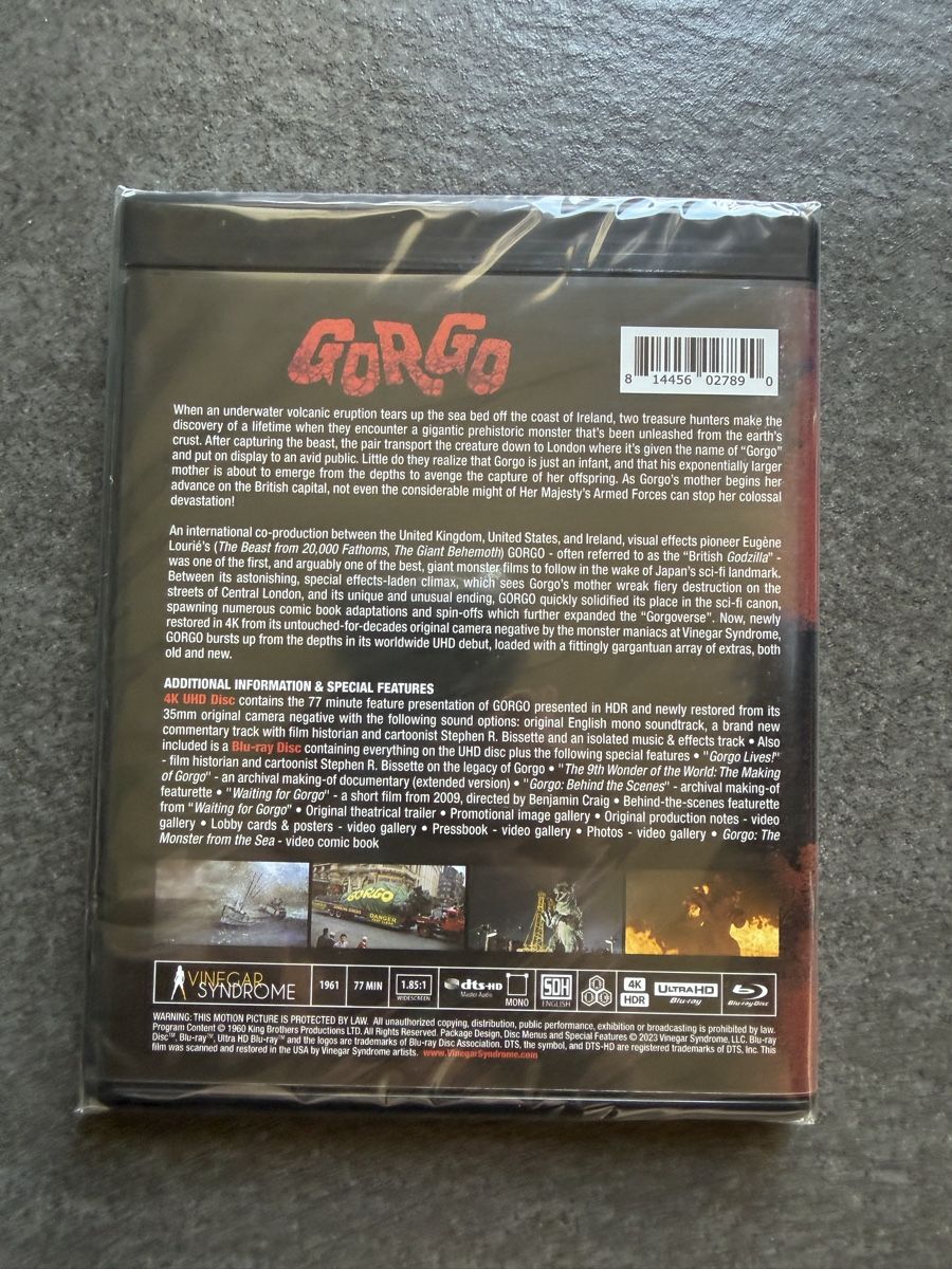 Tutti i DVDs: Gorgo 4K UHD Vinegar Syndrome – Nuovo (secondo la descrizione) da Zürich venduto da cENS0R 4