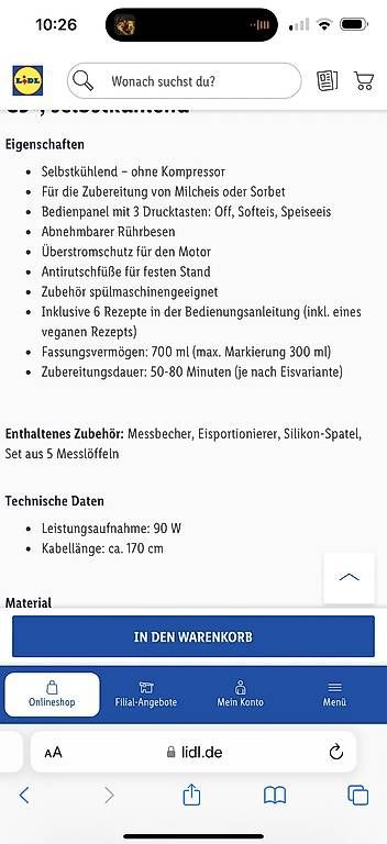Appareils de cuisine: Glacemaschine/Eismaschine – Neuf (Voir description) à Winterthur par ele_58r8 3