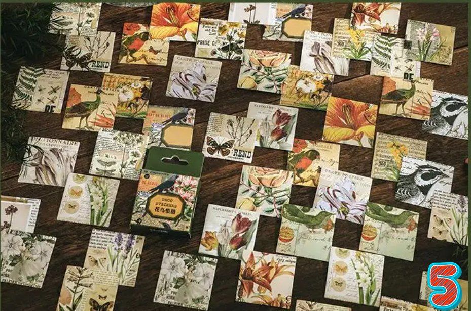 24 Blatt Frühlings-Aufkleber, 6 Motive – Schmetterlinge, Blumen, Vögel Für Scrapbooking & Deko