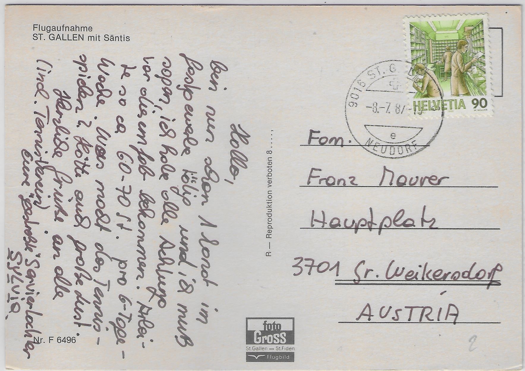 Cartoline postali: Flugaufnahme St. Gallen – Antico da Ettingen venduto da Kartenplanet 1
