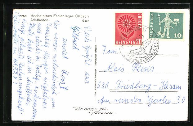 Cartoline postali: Adelboden, Hochalpines Ferienlager Gilba – Usato da Berlin venduto da bartko-reher 1