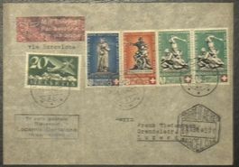 Schweiz 1940 - Swissair Locarno-Barcelona - R-Brief