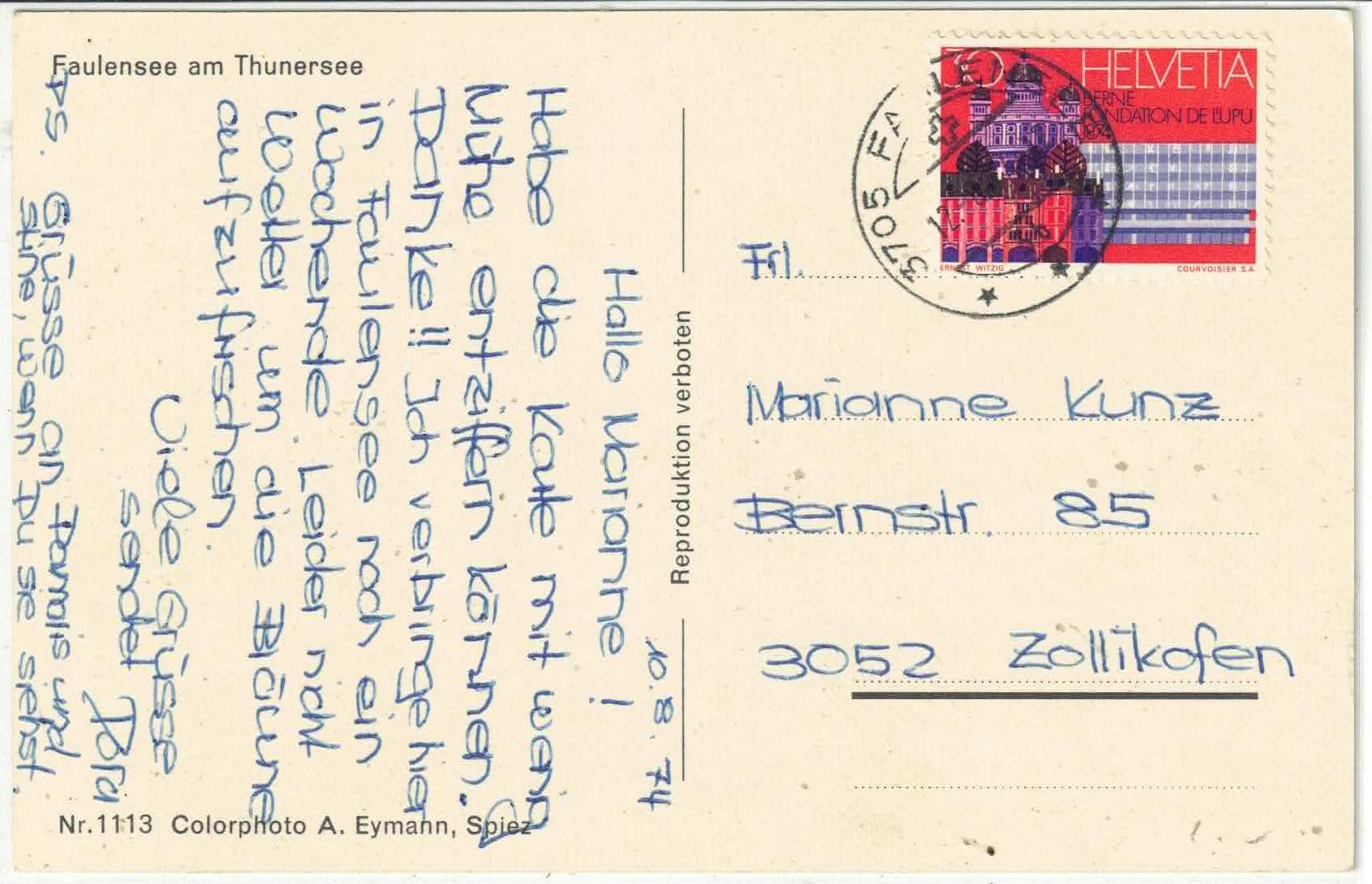 Cartes postales: Faulensee am Thunersee – D'occasion à Ettingen par Kartenplanet 1